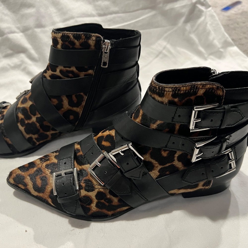 Ash Leopard Print Buckle Bootie NWOT Size 38 - Picture 3 of 10